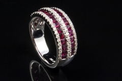 Ruby and diamond ring set in 14kw