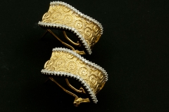14ky diamond omega clip earrings