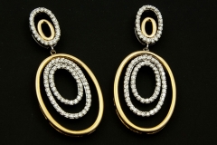 14k twotone diamond dangle earrings