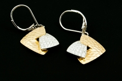 14ky geometric diamond dangle earrings
