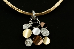 tri color diamond pend